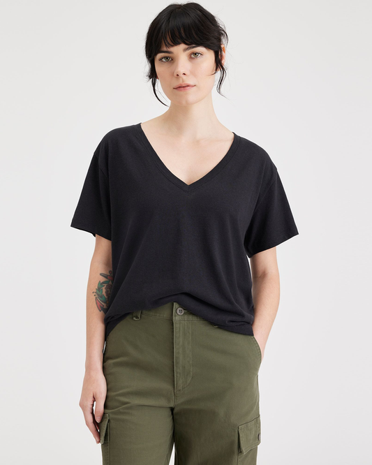 Women's Deep V-Neck Tee Shirt