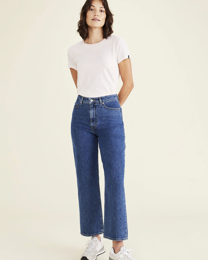 Women's Straight Fit High Jean Cut Pants