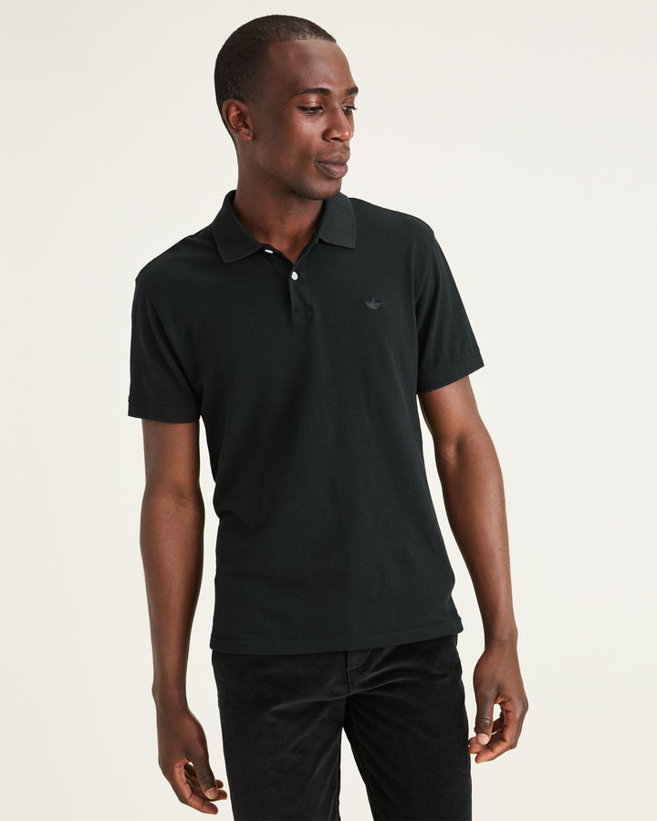 Men's Slim Fit Rib Collar Polo