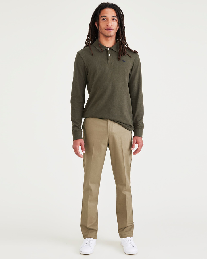 Signature Iron Free Khakis, Creased, Slim Fit with Stain Defender