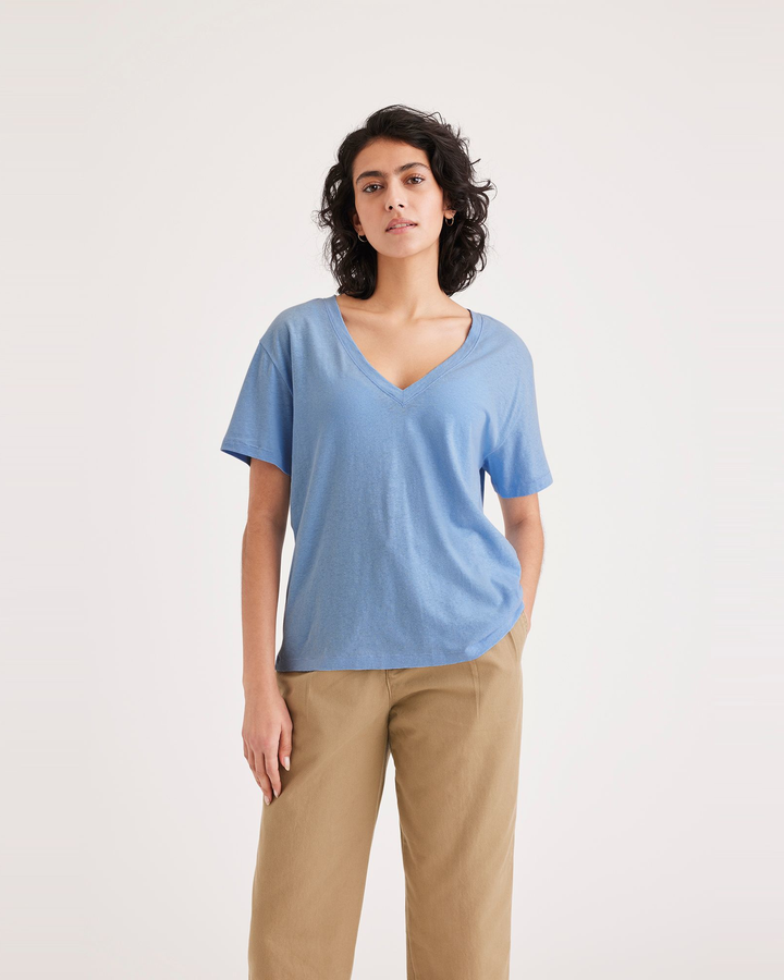 Women's Deep V-Neck Tee Shirt