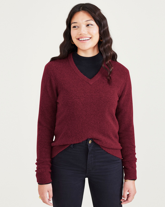 Women's Regular Fit V-Neck Sweater